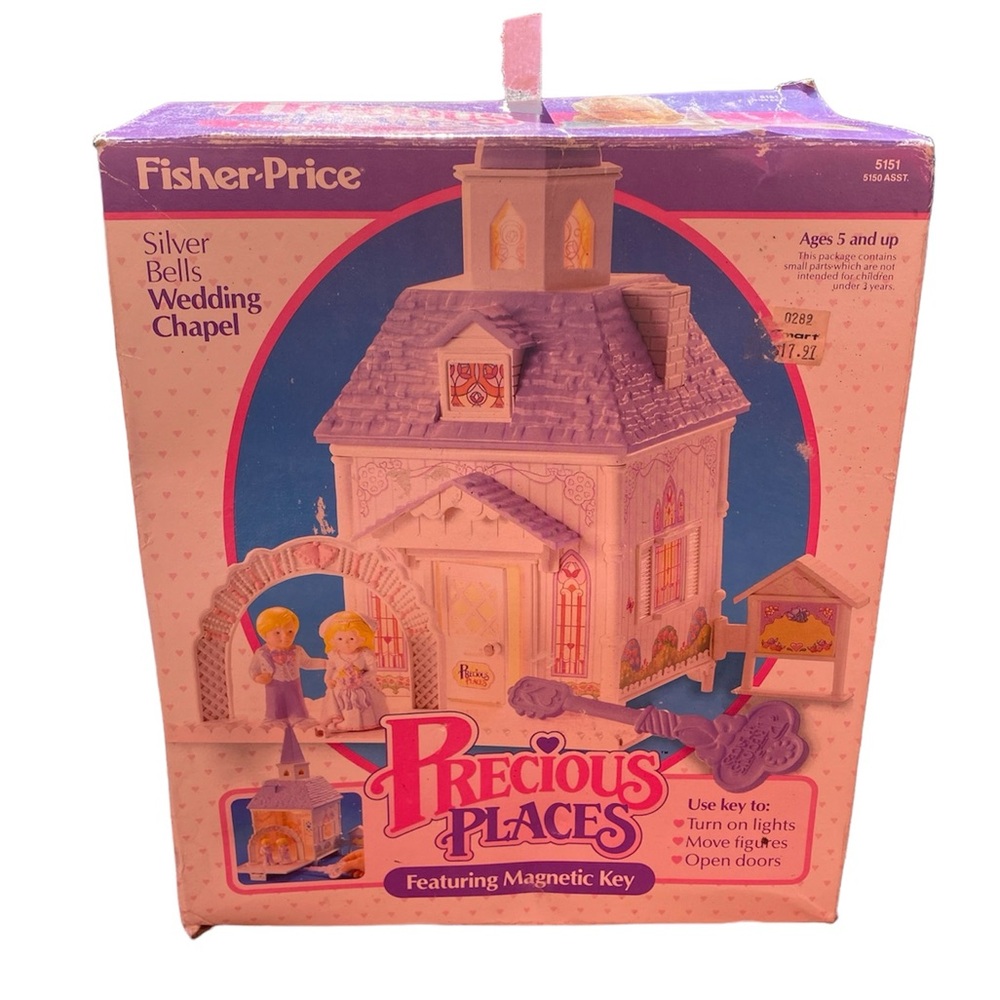 New Vintage Fisher Price Precious Places Silver Bells Wedding Chapel Playset